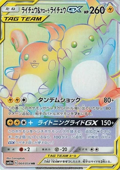 Pokémon-Karte Raichu & Alolan Raichu GX 064/000